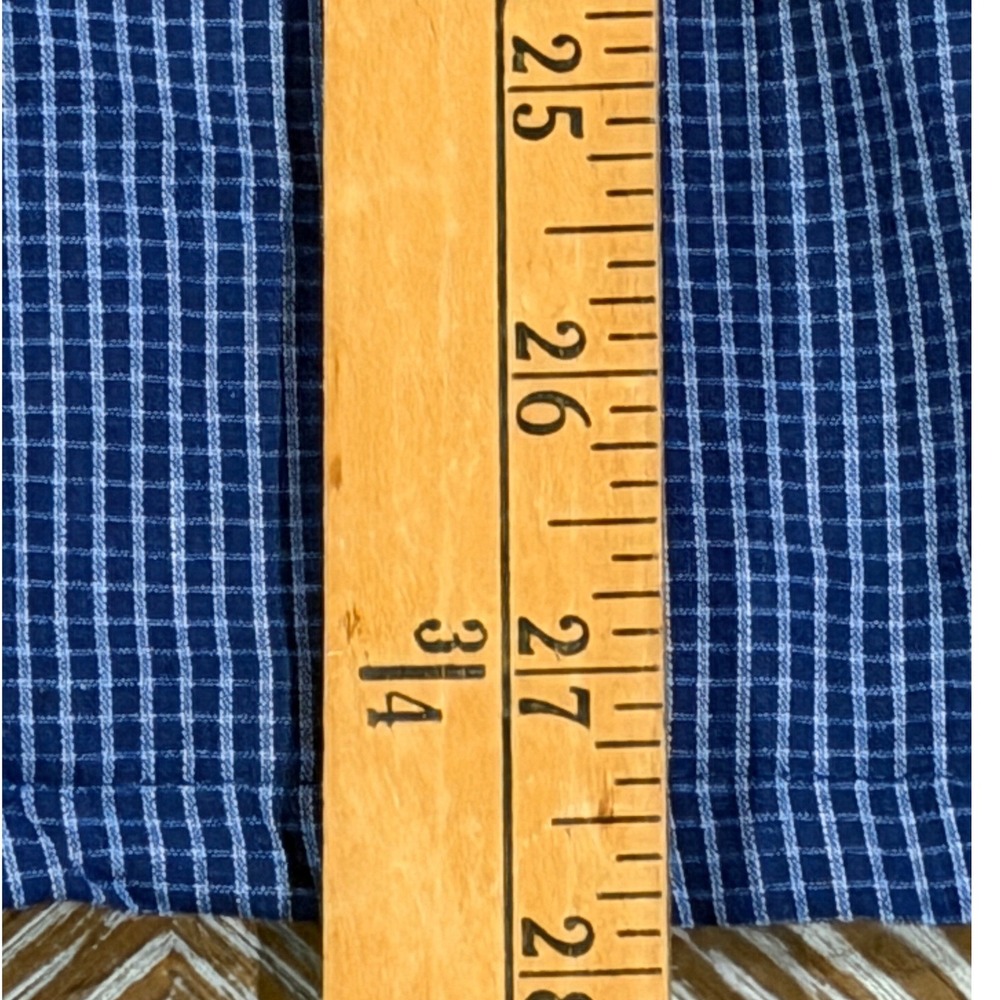 Croft & Barrow Mens Blue Micro Check Pajama Set Long Sleeve Top Pants Large - Picture 4 of 8